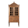 Large glass cabinet with 8 wooden drawers
