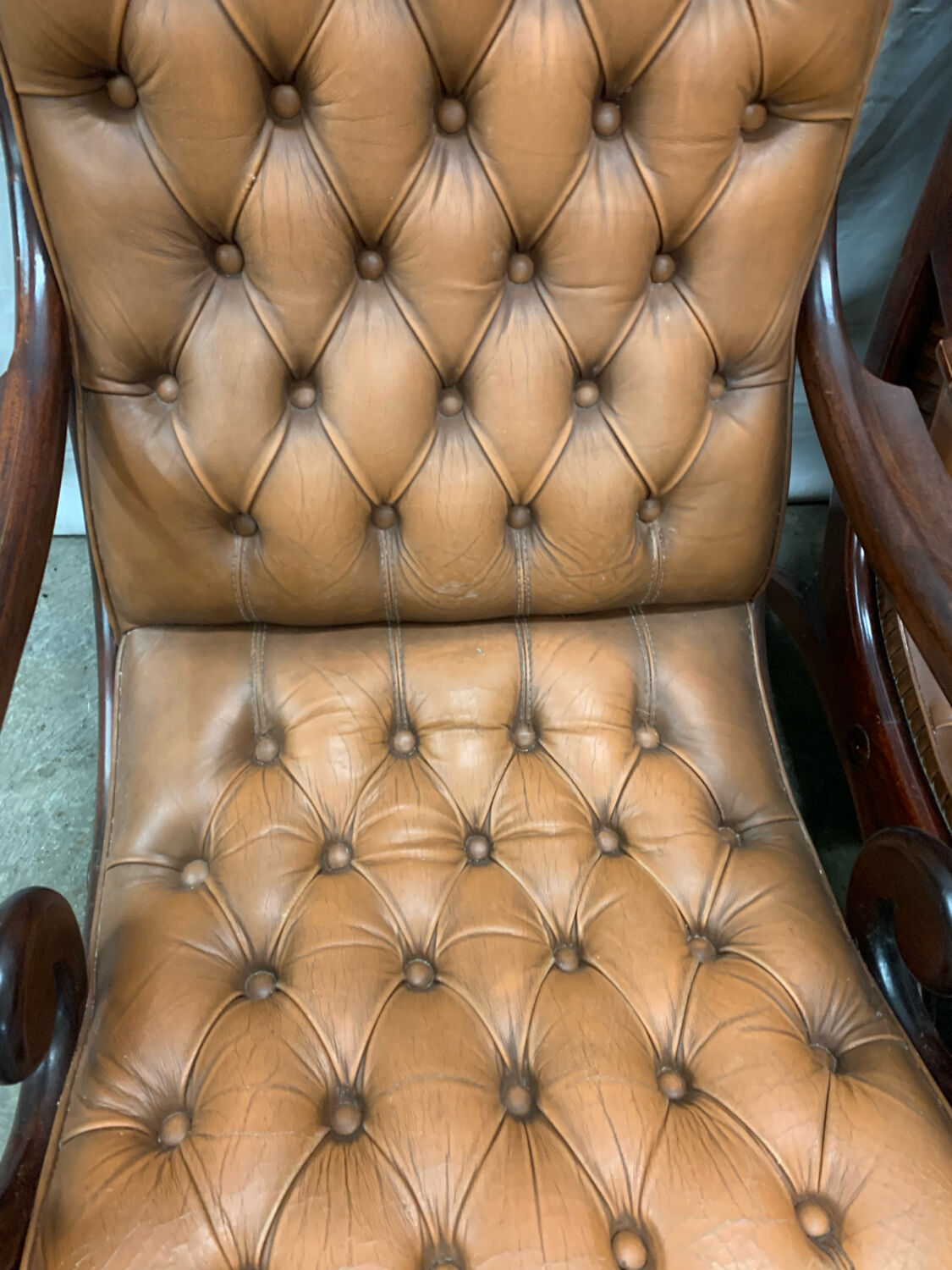 Many Vintage English Chesterfield Ottomans