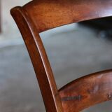 Chaise de nourrice ancienne en bois et paille