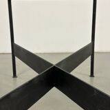 Table basse en fer et verre fabriquée à la main dans les années 60