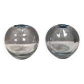 Deux petits vases en verre "Rondo" par Per Lütken pour les verreries Holmegaard 1961