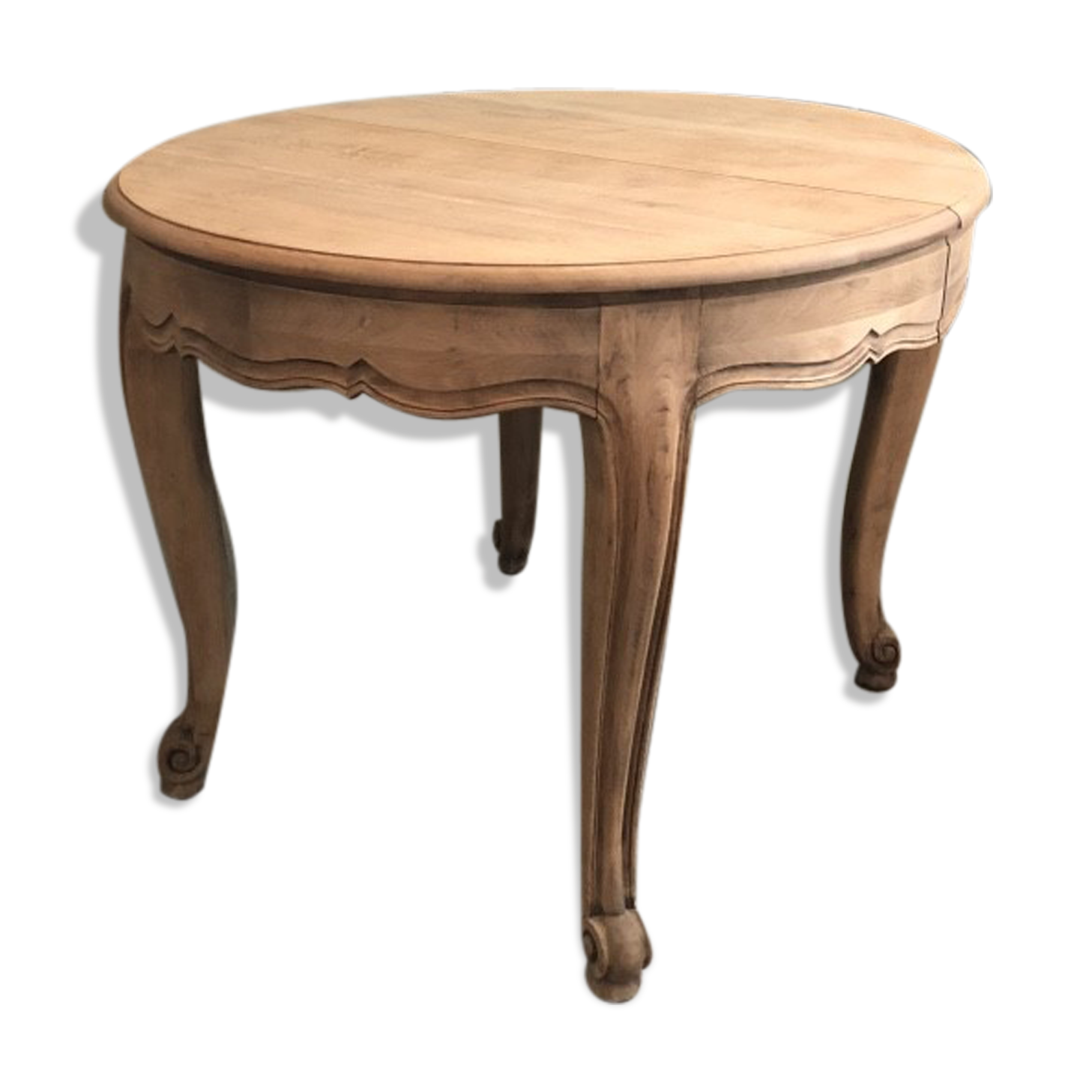 Round/oval dining table solid oak with two extensions