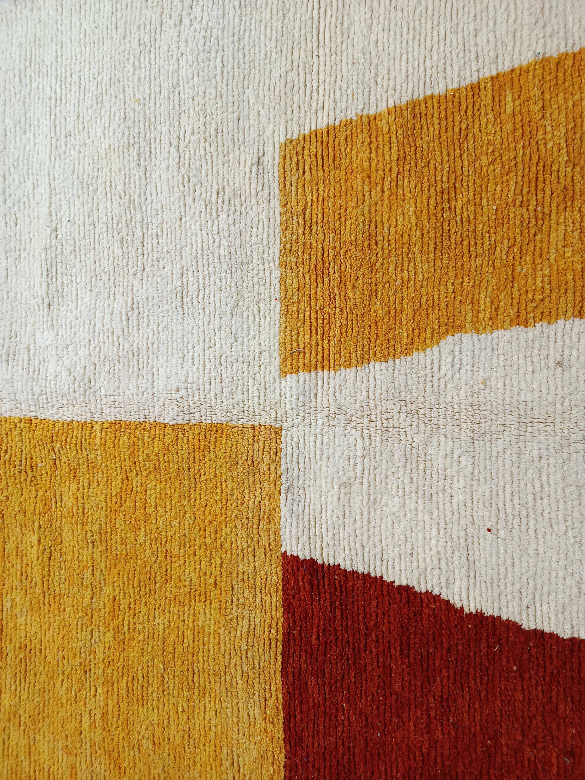 Berber rug natural wool Morocco 3 x 2 m