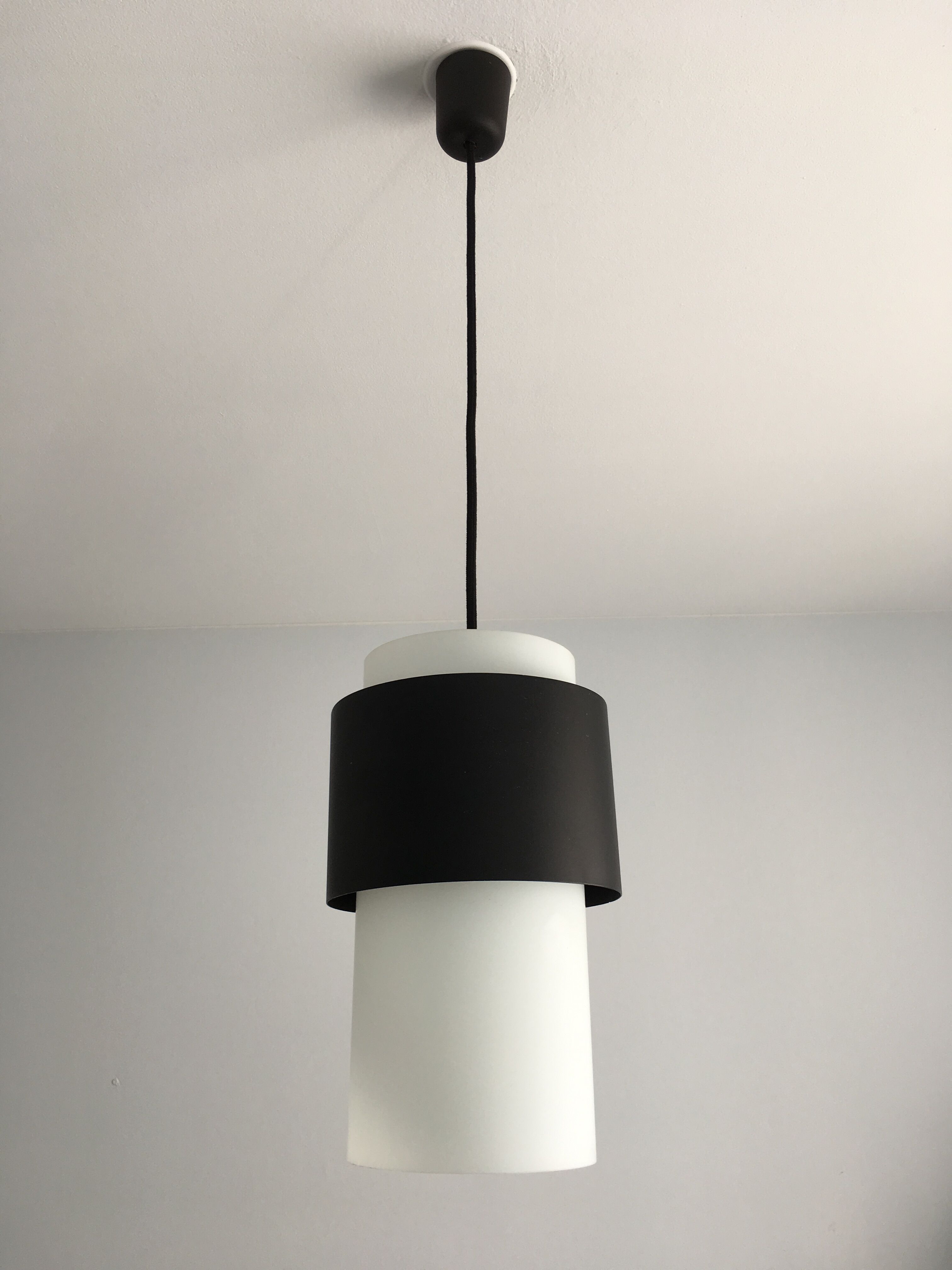 Scandinavian suspension opaline metal 1960s