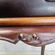 Antique walnut side table / tea table with drawer, shelves
