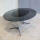Vtg Mid Century 4 - 6 Seat Glass Aluminium Pedestal Dining Table Retro 60s 70s