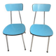 Pair of vintage blue Formica chairs