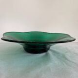 Green glass dish by Max Verboeket