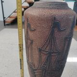 Mid Century Modern Ceramic Floor Vase – Vintage Maritime Ship Design –