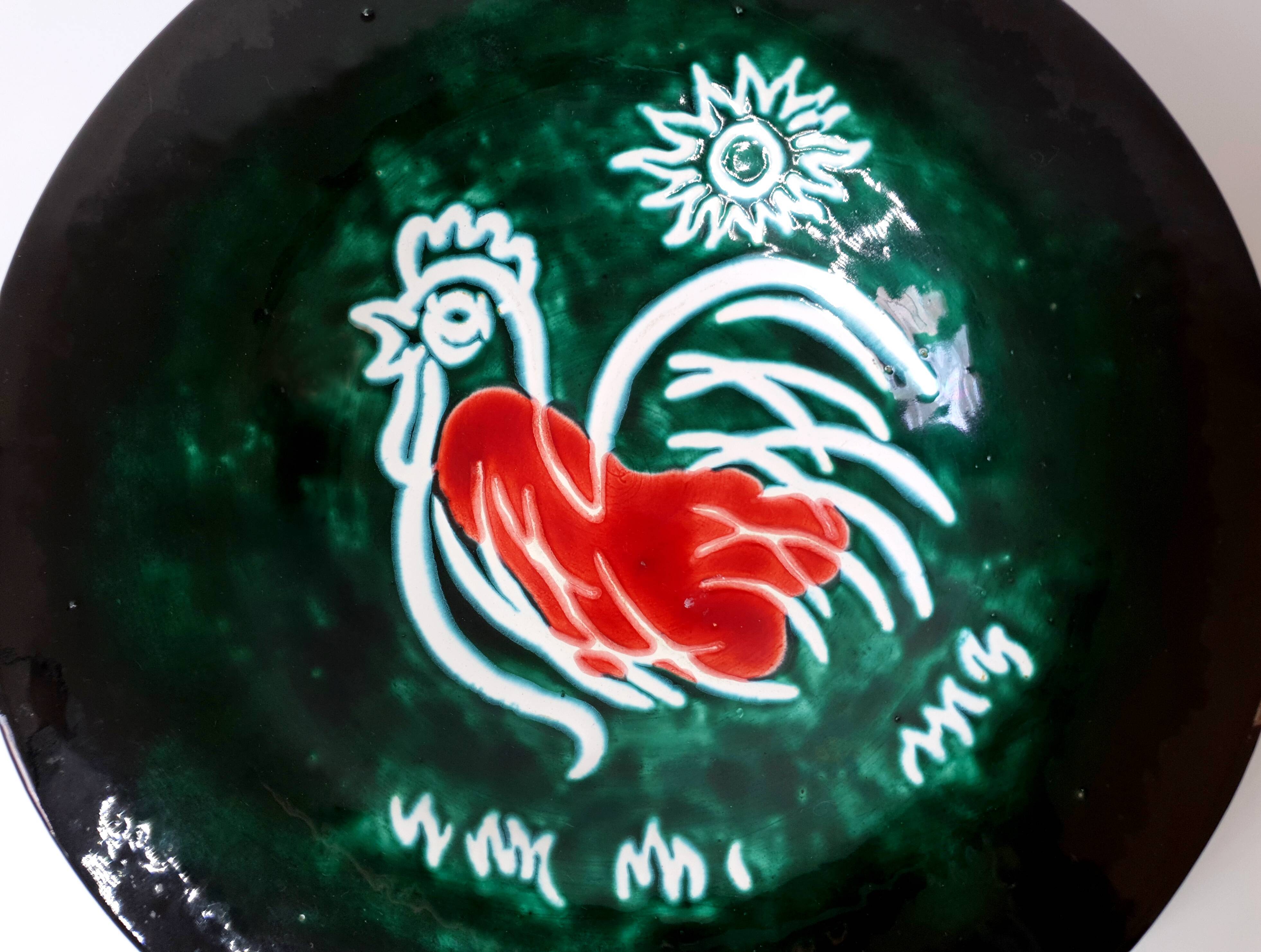 Decorative dish in enamelled ceramics - 1950s