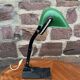 Art deco banker's lamp, 1930s bauhaus horax style enamel