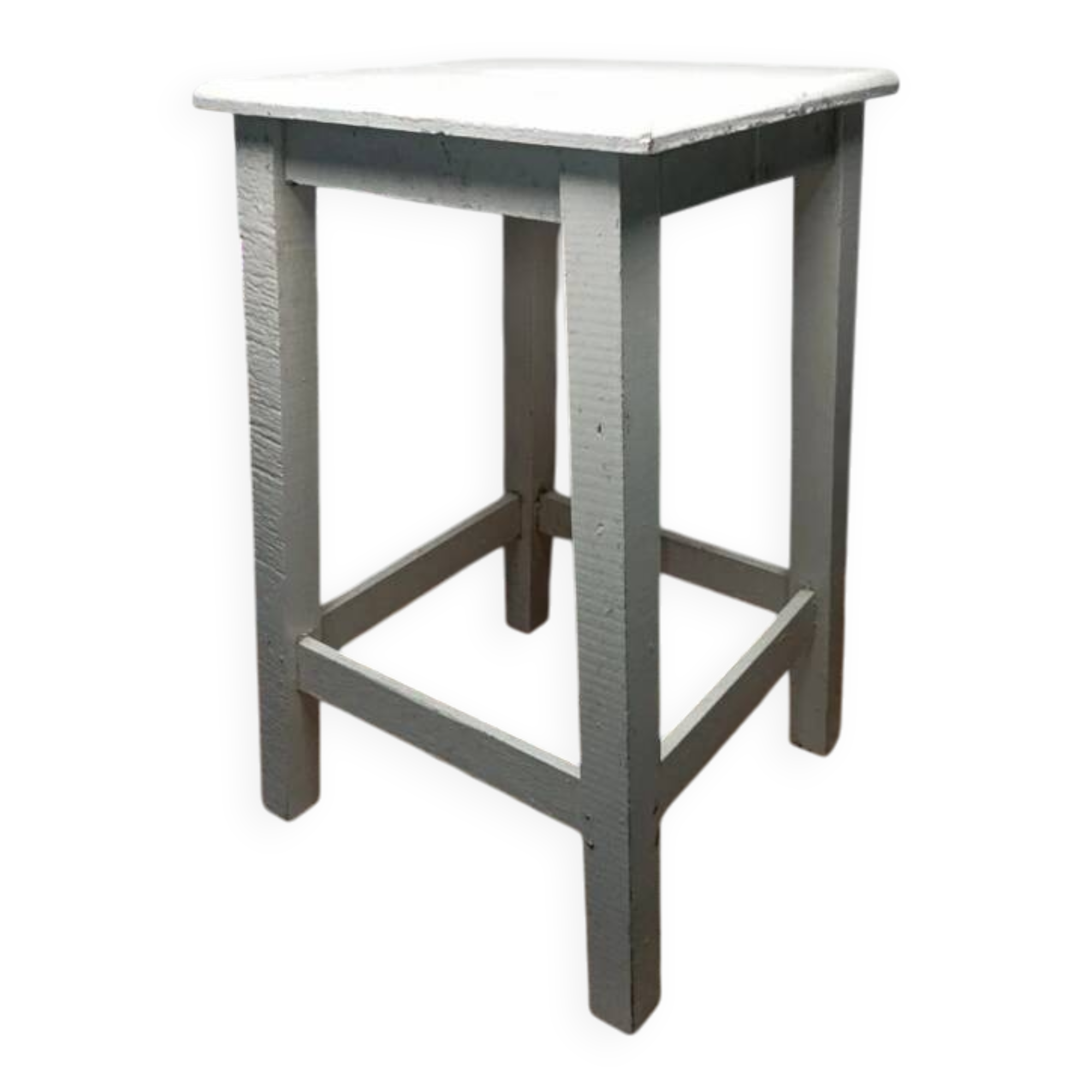 Vintage white wooden stool