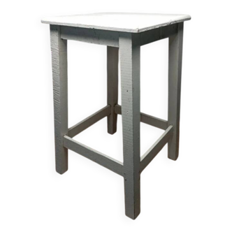 Vintage white wooden stool