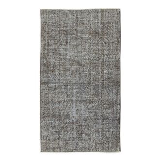 Tapis surteint gris en laine anatolienne vintage fait à la main