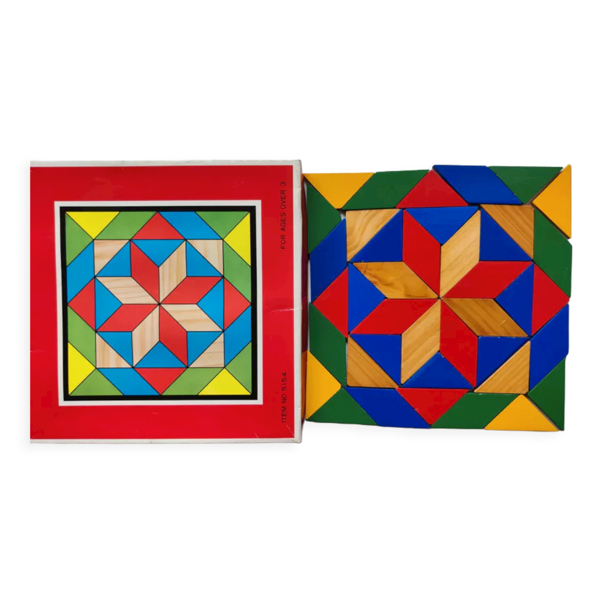 Game vintage painted wooden mosaic