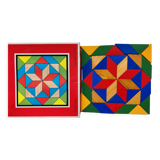 Game vintage painted wooden mosaic