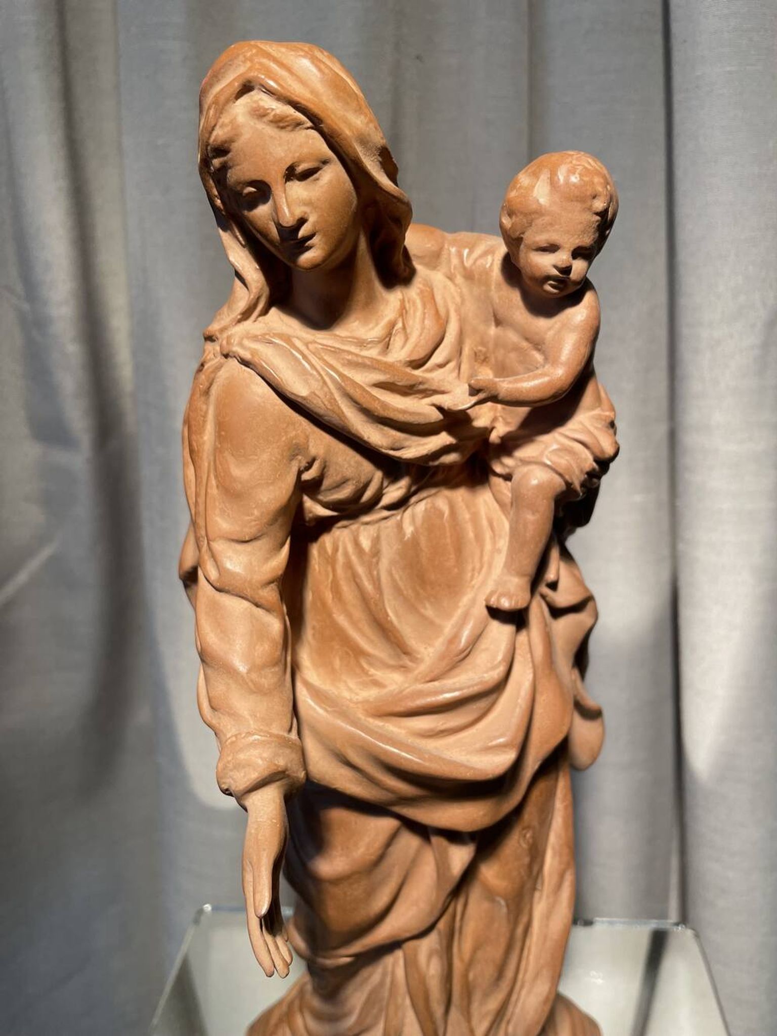 Virgin and child after jean dubois in resin louvre museum