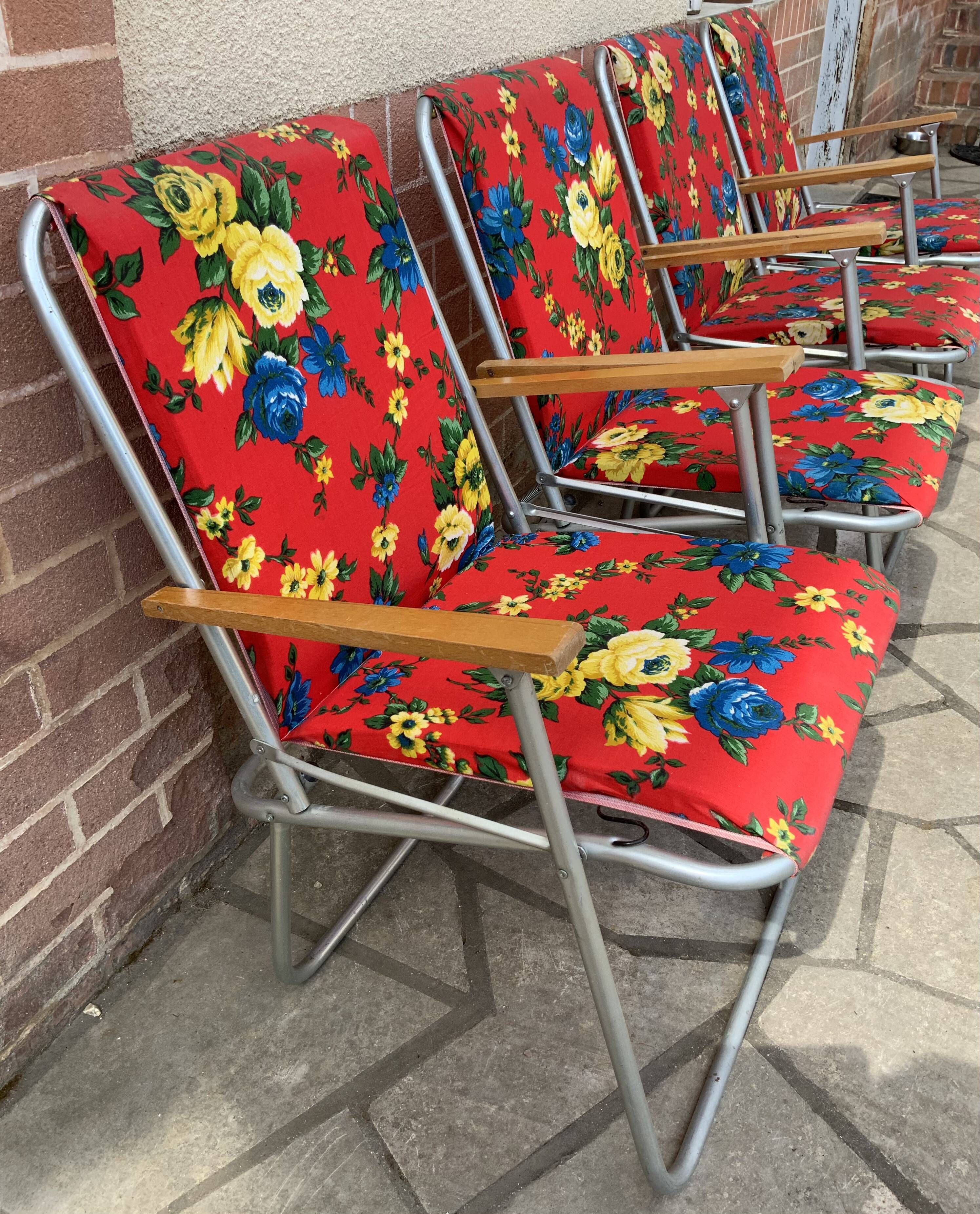 Fauteuils de jardin pliants vintage