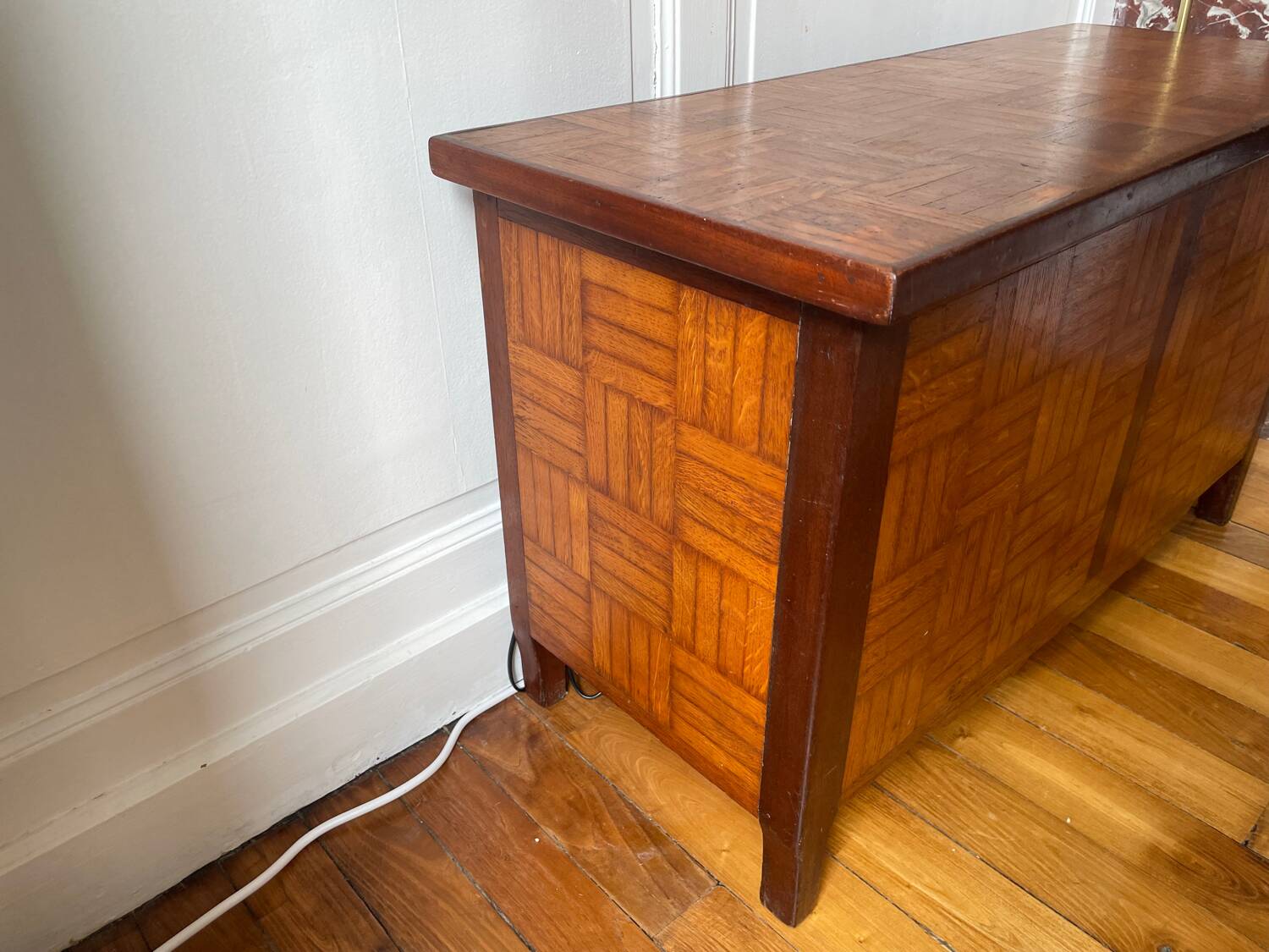 Solid oak toy chest