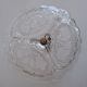 Art Deco Pressed Glass Divided Serving Dish with Alpaca Handle, 1930
