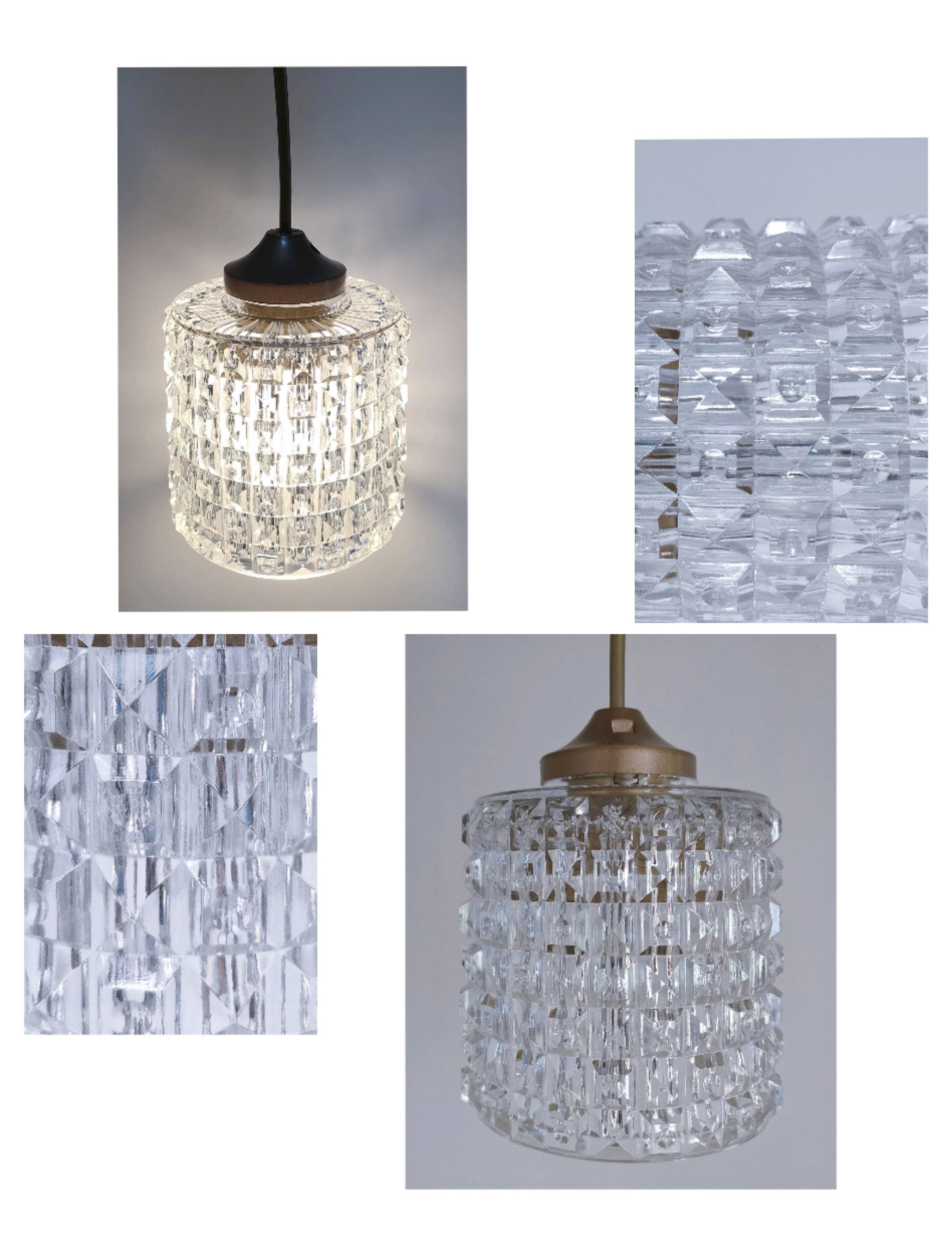 semi-crystal suspension with diamond motif design from the 1960s