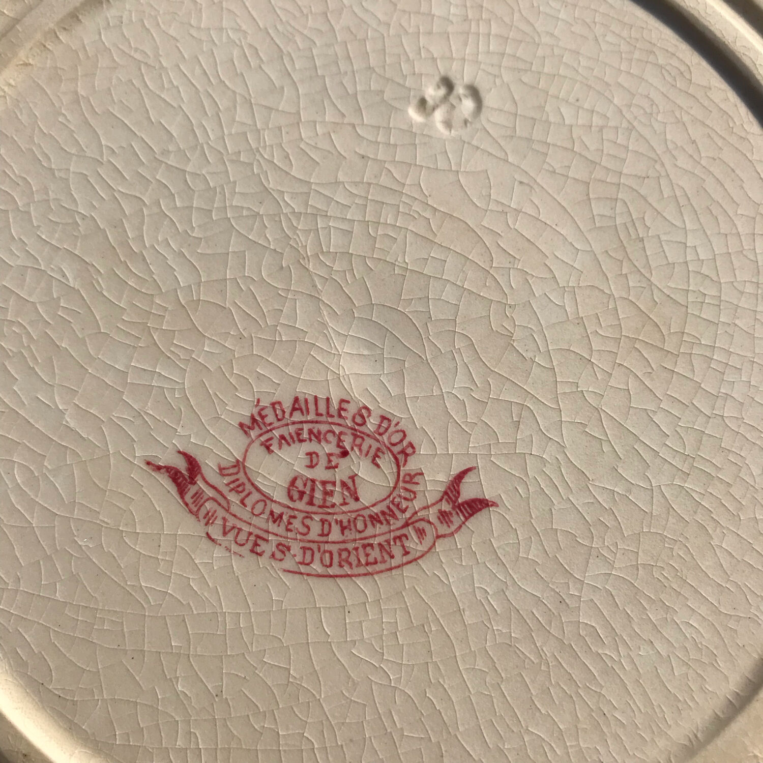 6 flat plates seen from oriental pink Shabby