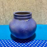 Vase boule bleu signé Khoury