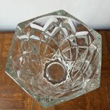 Cut glass transparent vase