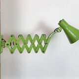Green Industrial German Scissor Wall Lamp from Kaiser Leuchten, 1960s