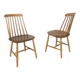 Set of 2 Scandinavian "Pinnstol" chairs in teak, NESTO, Sweden, 1960.