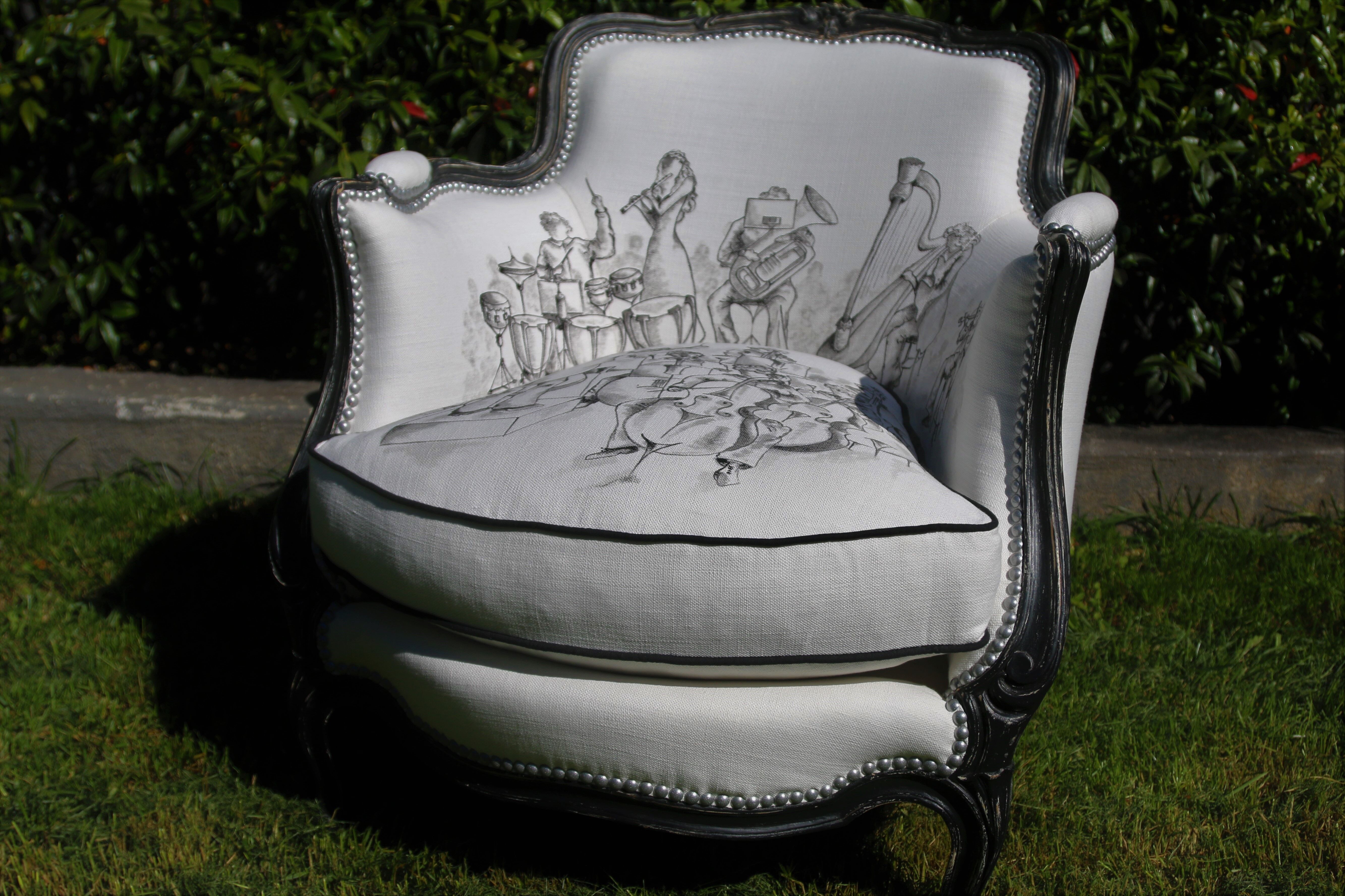 Louis XV style bergère revamped