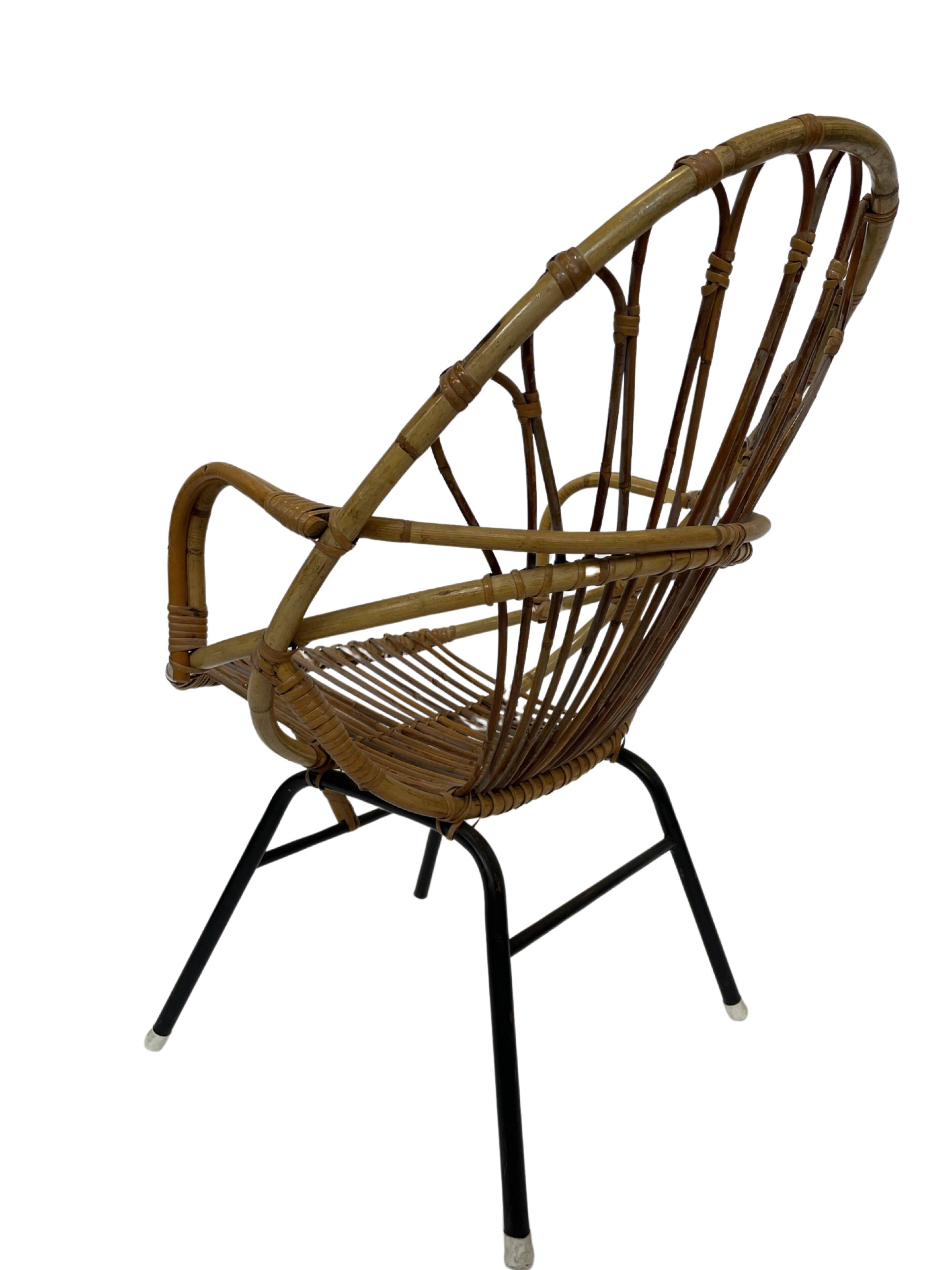 Rattan chair by Dirk van Sliedregt Rohe Noordwolde 1960 in the Netherlands