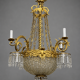Large 155 cm crystal chandelier in Rococo style with 8 light arms.
