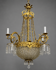 Large 155 cm crystal chandelier in Rococo style with 8 light arms.