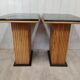 Vintage bamboo and solid wood bistro table