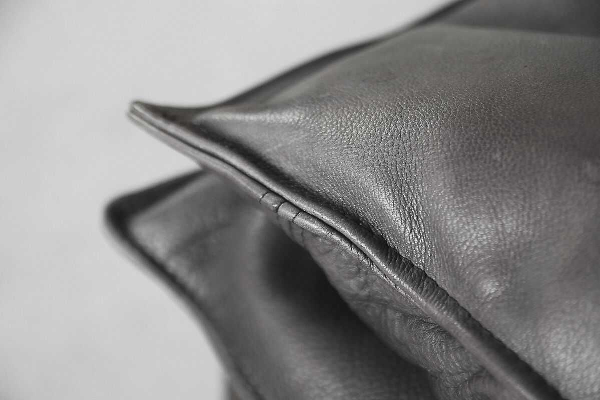 Grey Leather Danish Monza Armchairs by Jens Juul Eilersen for Niels Eilersen, 1970s, Set of 2