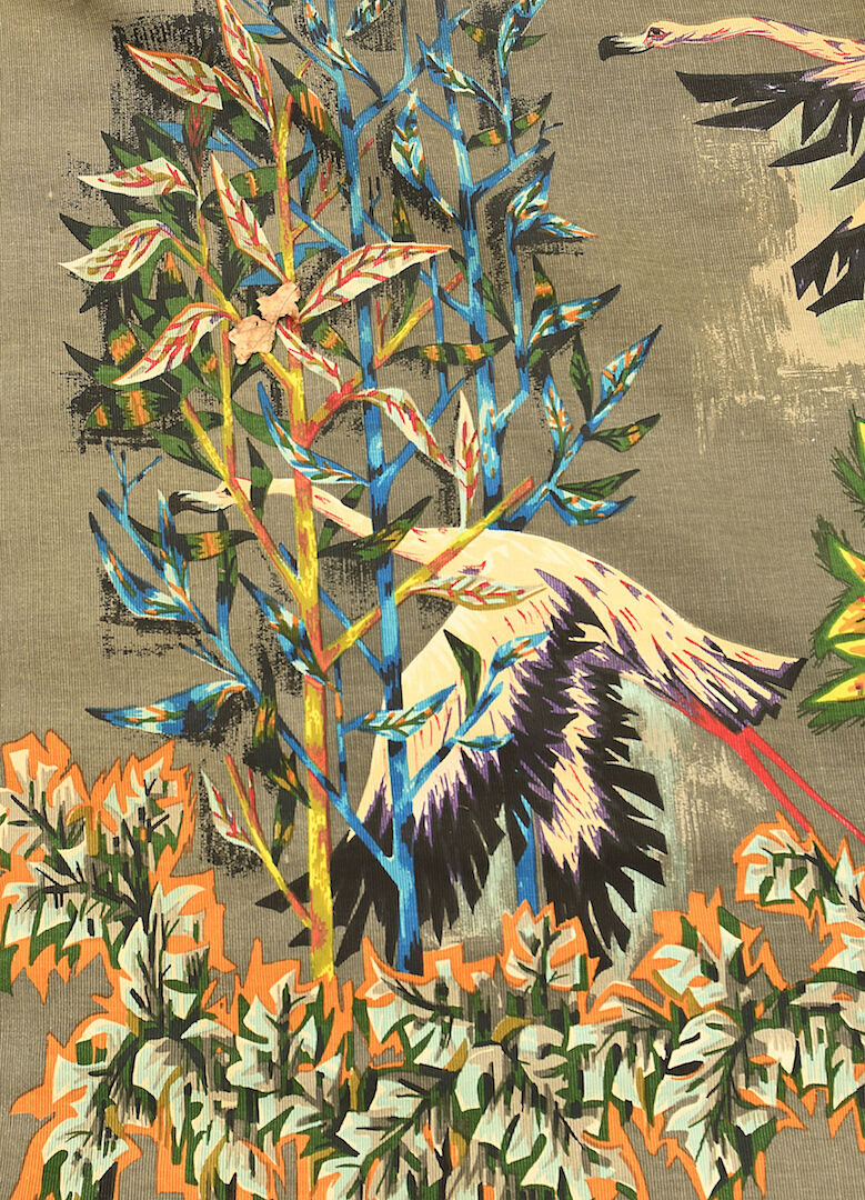 Tapestry by Robert Debiève "The flight of flamingos"