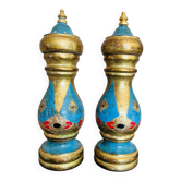 Vintage Italian Salt and Pepper Shakers - Hand Painted Wood