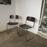 Pair of cantilever chairs from the 80s bauhaus style