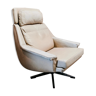 Fauteuil pivotant vintage tout cuir et métal 1960