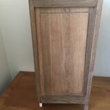 Oak and marble bedside table