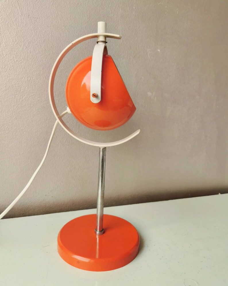Vintage orange lamp space age, eyeball, 1970