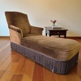 Vintage chaise longue / armchair / daybed with fringes