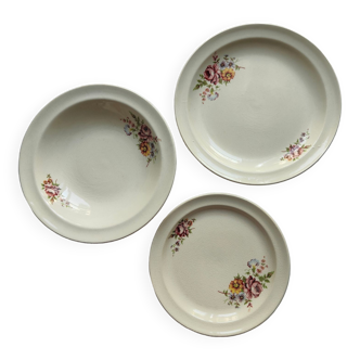 Flowered earthenware plates