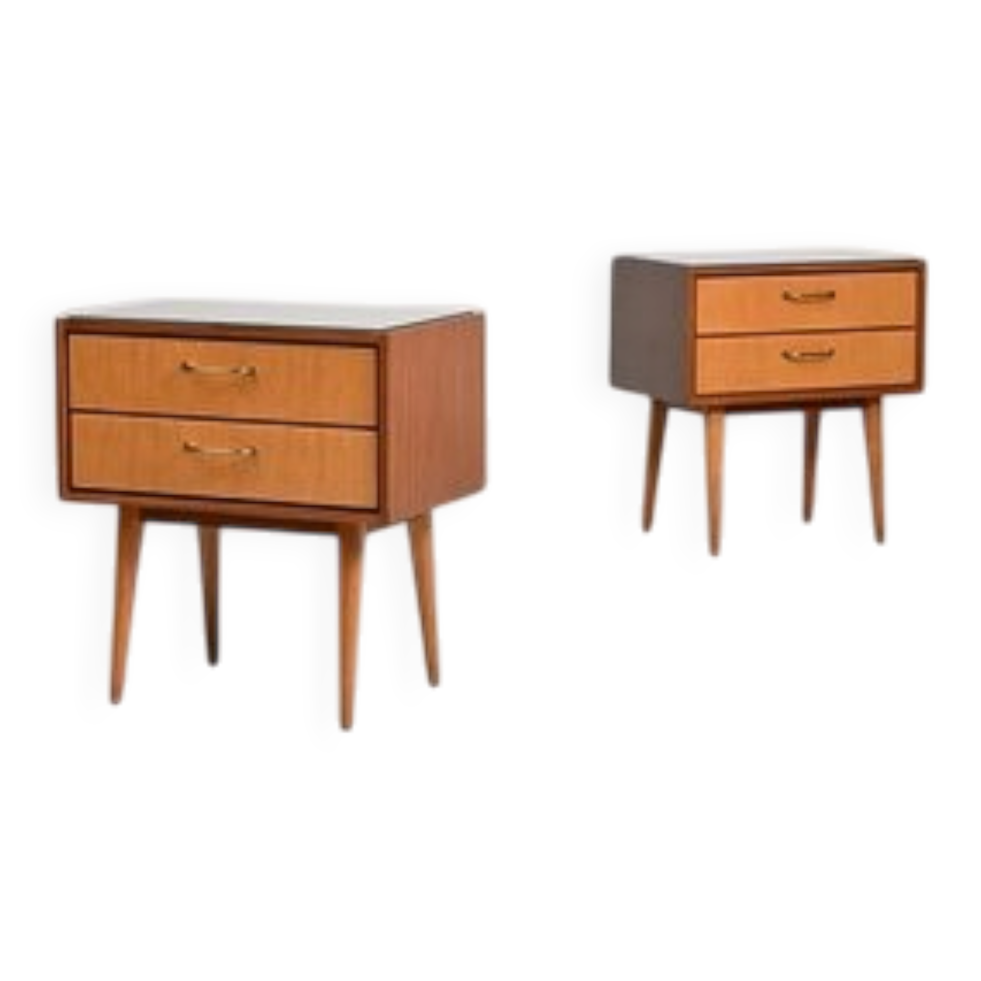 Nightstands with Glass Tops, Germany, Set of 2