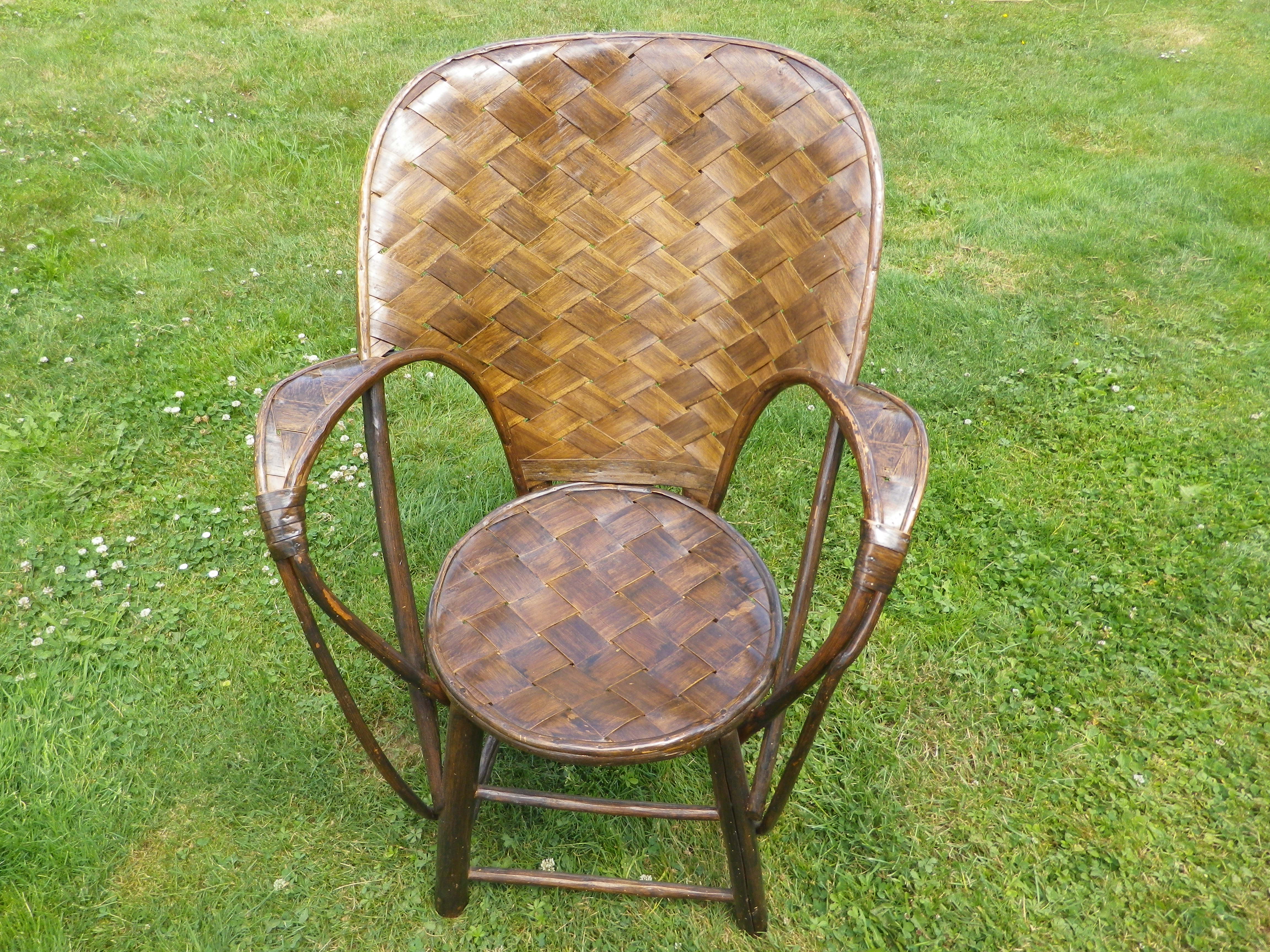 Bamboo and chestnut armchair