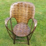 Bamboo and chestnut armchair