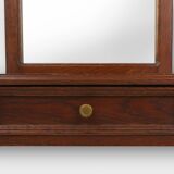 Armoire murale Art Déco française en chêne avec miroir et tiroir, années 1930