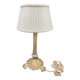 Antique, lamp, bronze, candle holder, gold, cloisonné enamel, ecru white lampshade, flower decor, leaf