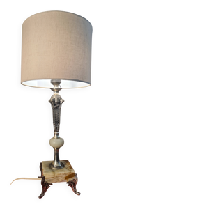 Lampe en onyx et marbre,